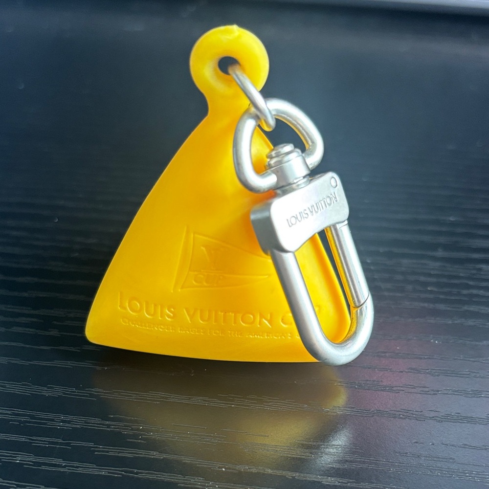 Louis Vuitton cup bouy Yellow Triangle Charm with Silver Clip